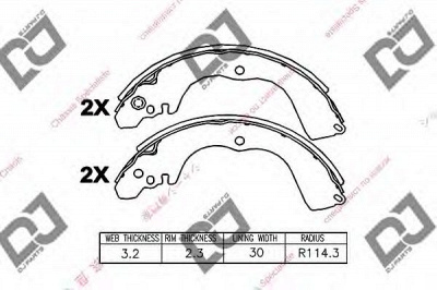 DJ PARTS bs1367 -  Комплект тормозных колодок